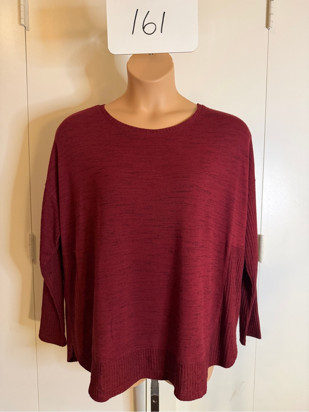 Lane Bryant Dark Red Crewneck Pullover